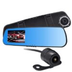 Dashcam voiture miroir caméra rétroviseur double lentille 1080p vision nocturne Maroc