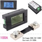 PZEM-051 DC 100A 6.5 ~ 100 v  LCD Tensiomètre de courant Panneau de batterie de voiture 12v 24v 48v Power Monitor avec shunt Maroc