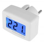 DM55-1 Voltmètre LCD Numérique AC 80-300V Rétroéclairage Bleu 220V Panneau Testeur Tension Prise UE pour Sécurité Electricité Maroc