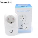Sonoff S20 WiFi prise de courant intelligente sans fil interrupteur à distance de contrôle à distance, compatible avec Alexa et Google Home, support iOS et Android, EU Plug Maroc