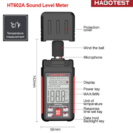 HT602A sonomètre numérique professionnel 30 ~ 130dB Maroc