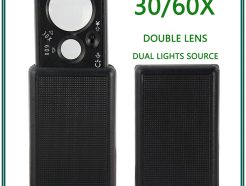 Douple Loupe Portable multi-puissance 30X 60X avec lumière LED UV Maroc