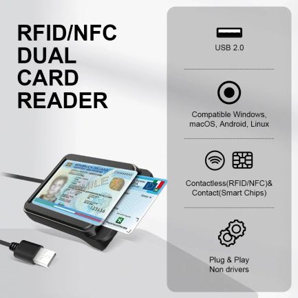 Lecteur de carte d'identité RFID NFC CIE sans contact et à contact Maroc