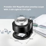 Loupe Portable à grossissement 30X avec lumières LED et UV Maroc
