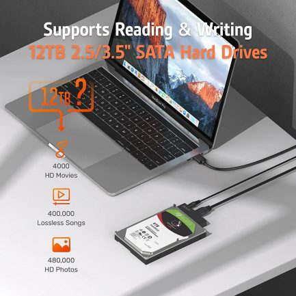Adaptateur disque dur USB 3.0 vers SATA avec alimentation 12V2A Maroc