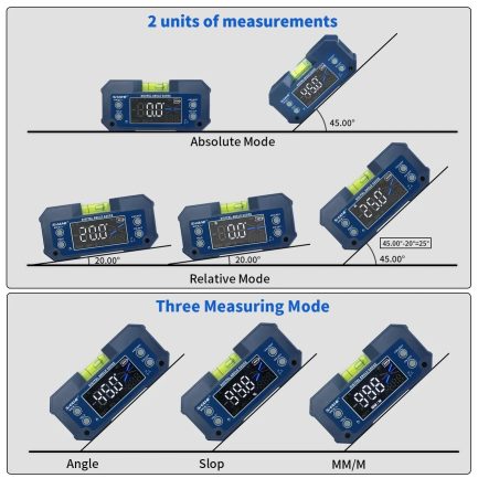 Mini jauge de niveau magnétique inclinomètre rapporteur d'angle rechargeable Maroc