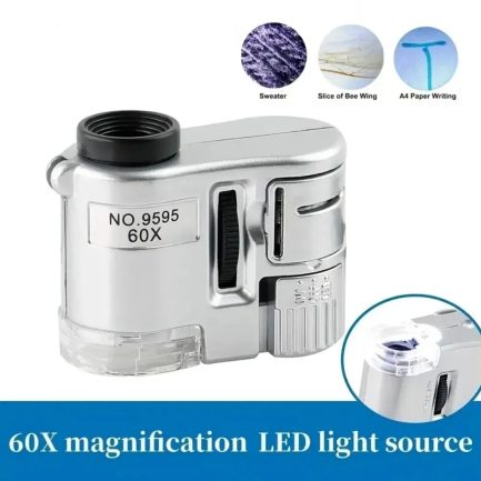 Microscope de Poche 60X LED UV - Loupe Portable Maroc