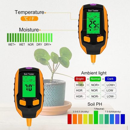 Testeur de Sol 4 en 1 Humidité, Température, pH, Luminosité Maroc