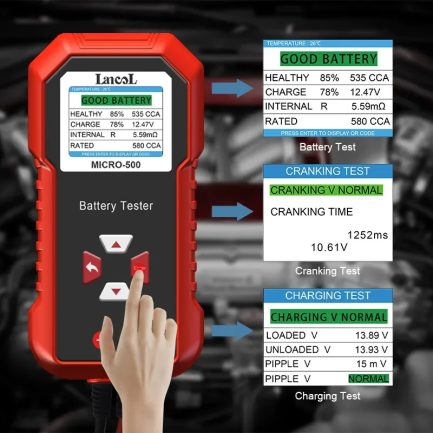 Lancol Micro 500 Testeur Batterie 12V Lithium Plomb-Acide