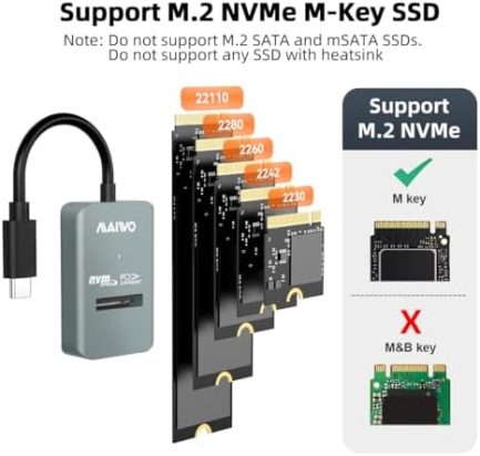 Adaptateur MAIWO M.2 NVMe USB-C 10 Gbps Maroc