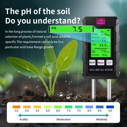 Testeur de Sol 6-en-1 pH, Fertilité, Température et Humidité Maroc