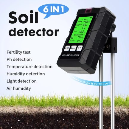 Testeur de Sol 6-en-1 pH, Fertilité, Température et Humidité Maroc