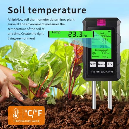 Testeur de Sol 6-en-1 pH, Fertilité, Température et Humidité Maroc