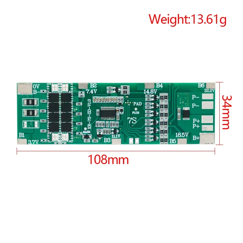 Carte BMS 7S 24V pour Batteries Li-ion 18650 Maroc