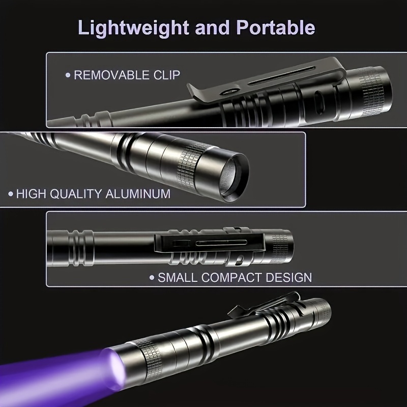 Lampe Torche UV 395nm Compacte – Détection Taches & Faux Billets Maroc