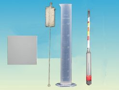Kit de Mesure de Densité Liquide – Hydromètre, Éprouvette, Brosse et Plaque Maroc