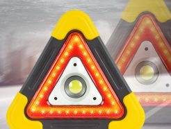 Triangle LED sécurité 3-en-1 — Signalisation, lampe, power bank Maroc