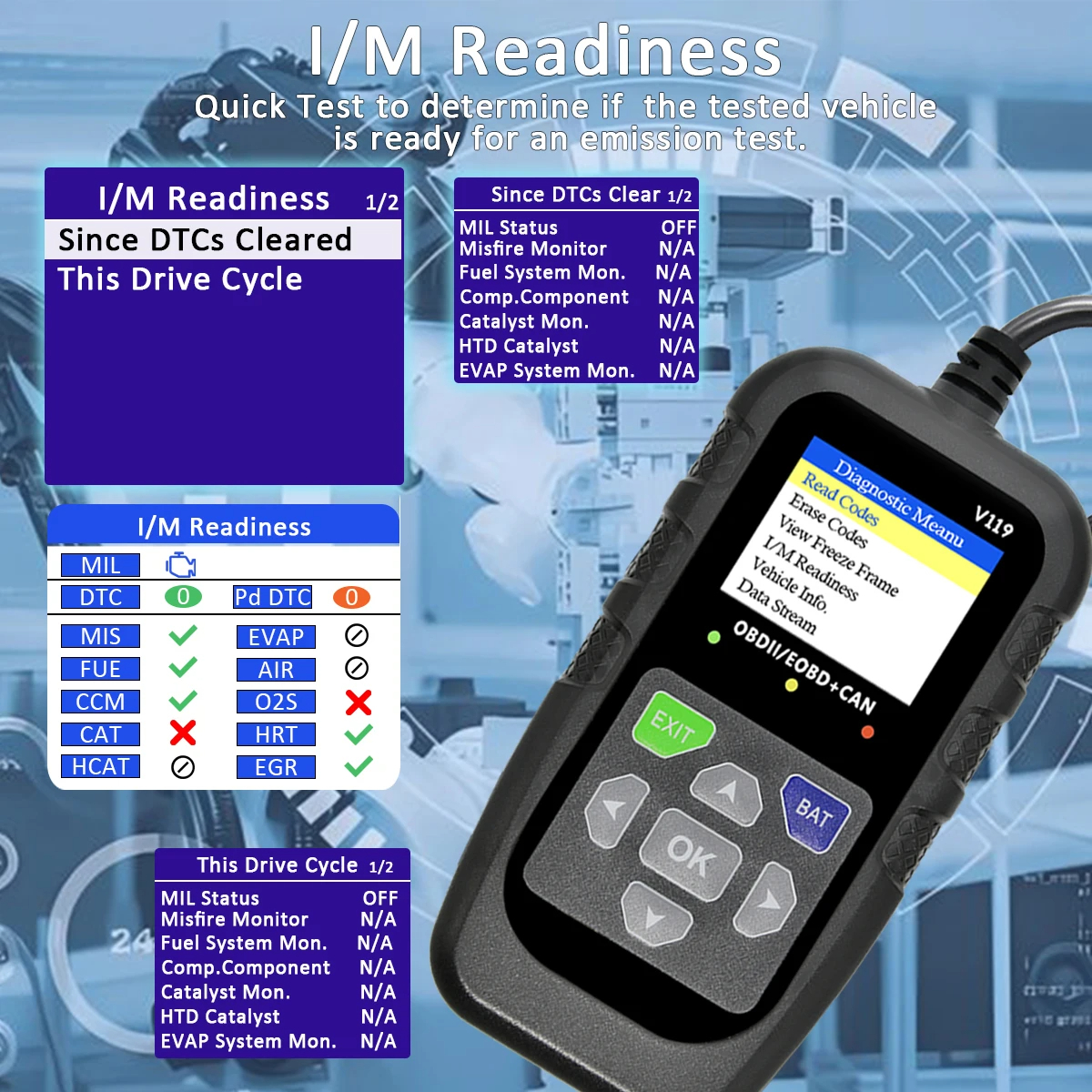 V119 OBD2 – Scanner Diagnostic Auto Universel Maroc