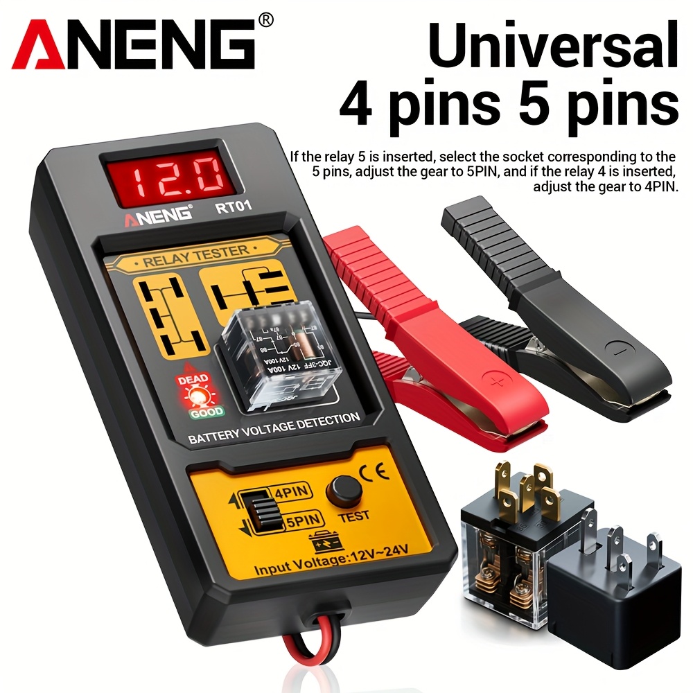 ANENG RT01 – Testeur de relais auto pro 12–24 V Maroc