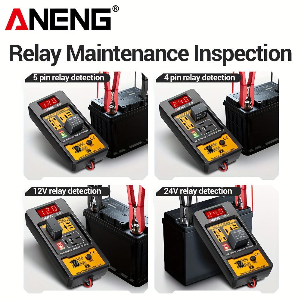 ANENG RT01 – Testeur de relais auto pro 12–24 V Maroc